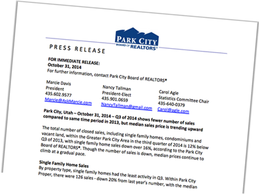 Park City Board of Realtors Press Release