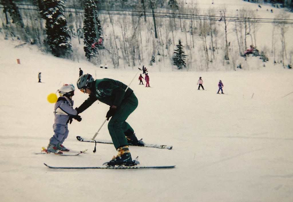 Whitney Tallman Skiing 3 years Old