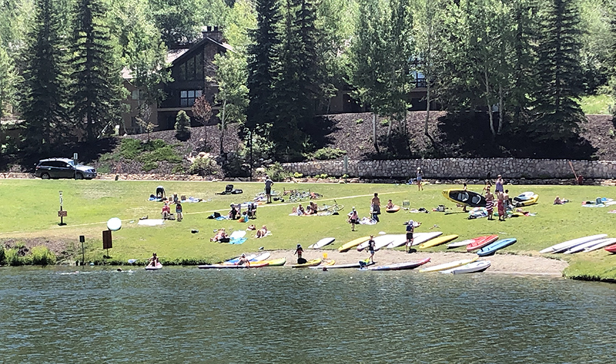 Picnic-Goers Enjoying the Deer Valley Ponds