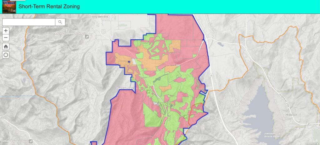 Park City Vacation Rental Zoning Map