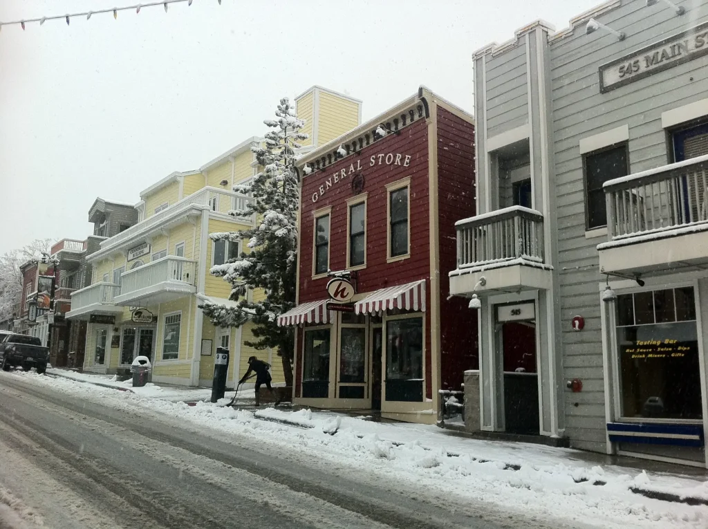 Park City Main Street in the winter