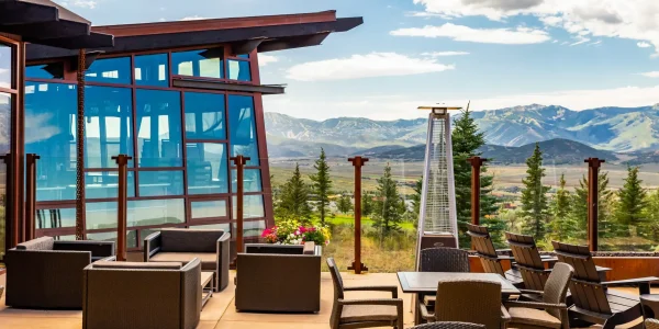 Luxury home patio and view in Promontory, Park City